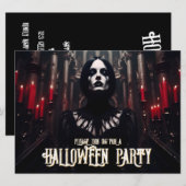 Halloweenfeest - Gothic Dark Invitation (Voorkant / Achterkant)