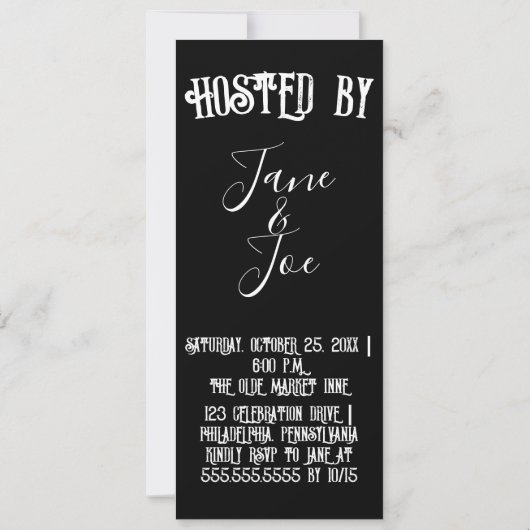 Halloweenfeest - Gothic Dark Invitation (Achterkant)