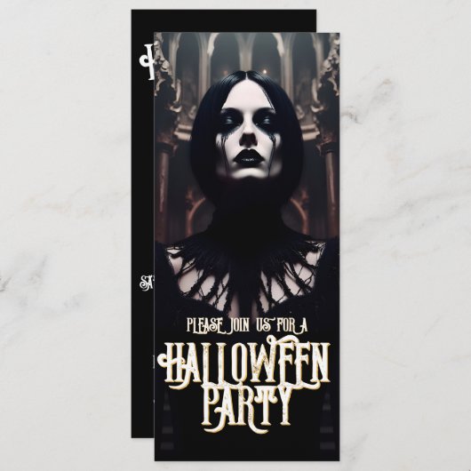 Halloweenfeest - Gothic Dark Invitation (Voorkant / Achterkant)