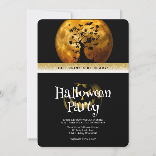 Halloweenfeest Gothic Fantasy Maan Kaart (Voorkant)