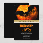 Halloweenfeest gothic vleermuis uitnodiging (Voorkant / Achterkant)