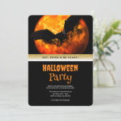 Halloweenfeest gothic vleermuis uitnodiging (Staand voorkant)