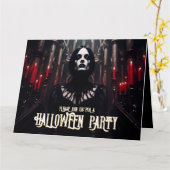 Halloweenfeest – Gothische Donkere Uitnodiging (Gele Bloem)