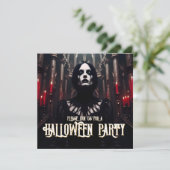 Halloweenfeest – Gotische Donkere Uitnodiging (Staand voorkant)