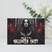Halloweenfeest – Gotische Donkere Uitnodiging (Staand voorkant)