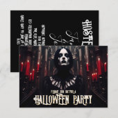 Halloweenfeest – Gotische Donkere Uitnodiging (Voorkant / Achterkant)