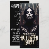 Halloweenfeest – Gotische Donkere Uitnodiging (Voorkant / Achterkant)