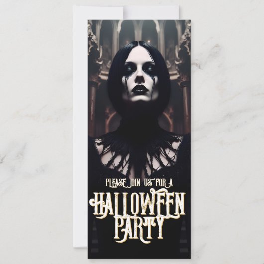 Halloweenfeest – Gotische Donkere Uitnodiging (Voorkant)
