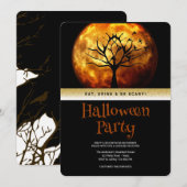 Halloweenfeest Gotische Maan Kaart (Voorkant / Achterkant)