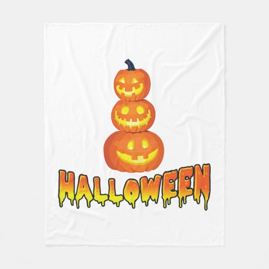 Halloweenfeest, Halloweenpompoenen Fleece Deken (Voorkant)
