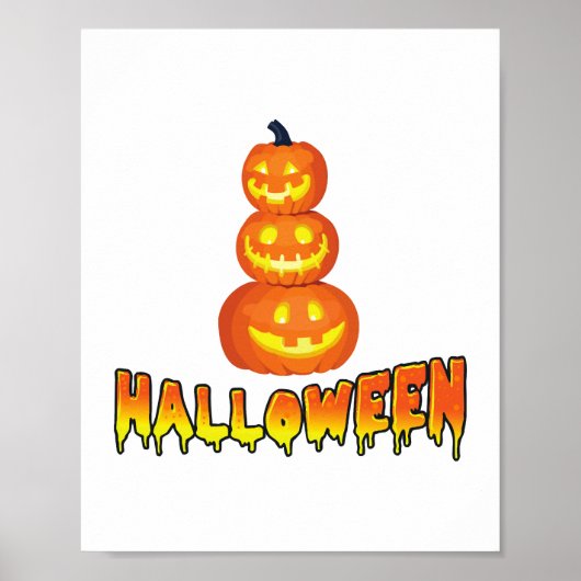 Halloweenfeest, Halloweenpompoenen Poster (Voorkant)