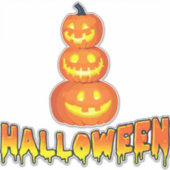 Halloweenfeest, Halloweenpompoenen Sticker (Voorkant)