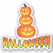Halloweenfeest, Halloweenpompoenen Sticker (Voorkant)
