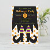 Halloweenfeest Heks Kaart (Staand voorkant)