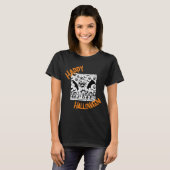 Halloweenfeest in zwart en wit t-shirt (Voorkant volledig)