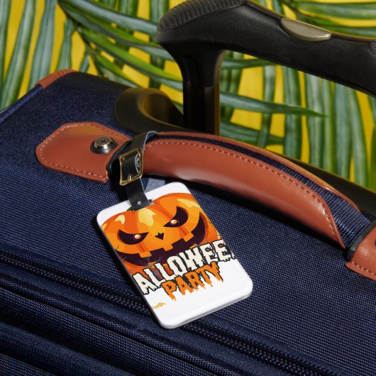 Halloweenfeest – Jack-o'-lantaarn ontwerp Bagagelabel (Voorkant Insitu 1)