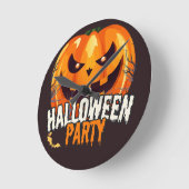 Halloweenfeest – Jack-o'-lantaarn ontwerp Ronde Klok (Hoek)