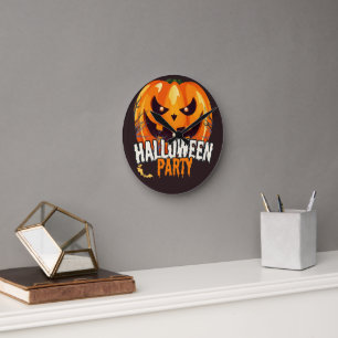 Halloweenfeest – Jack-o'-lantaarn ontwerp Ronde Klok