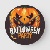 Halloweenfeest – Jack-o'-lantaarn ontwerp Ronde Klok (Voorkant)