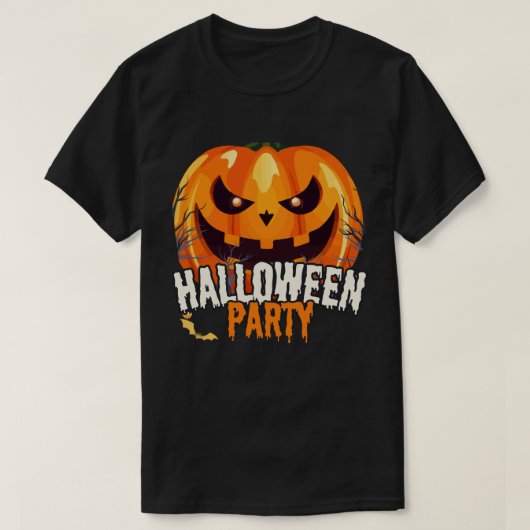 Halloweenfeest – Jack-o'-lantaarn ontwerp T-shirt (Design voorkant)