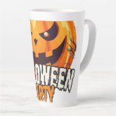 Halloweenfeest – Jack-o'-Lantern ontwerp Latte Mok (Rechterhoek)