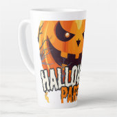 Halloweenfeest – Jack-o'-Lantern ontwerp Latte Mok (Linkerhoek)
