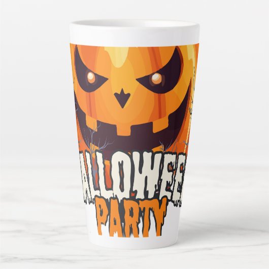 Halloweenfeest – Jack-o'-Lantern ontwerp Latte Mok (Voorkant)