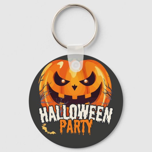 Halloweenfeest – Jack-o'-Lantern ontwerp Sleutelhanger (Voorkant)