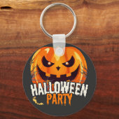 Halloweenfeest – Jack-o'-Lantern ontwerp Sleutelhanger (Voorkant)