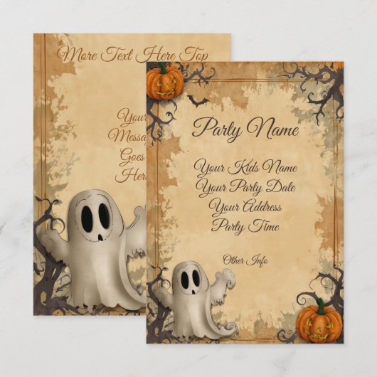 Halloweenfeest Kaart (Voorkant / Achterkant)