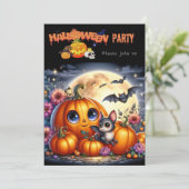 Halloweenfeest Kleurrijk & Bewerkbaar Kaart (Staand voorkant)