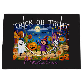 Halloweenfeest - Lieve Illustratie & Zilveren Kind Groot Cadeauzakje
