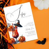 Halloweenfeest met drankjes die bijna op zijn kaart