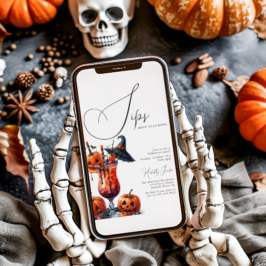 Halloweenfeest met drankjes die bijna op zijn kaart