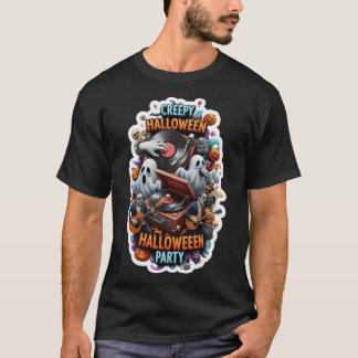 Halloweenfeest met griezelige muziek t-shirt