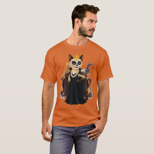 Halloweenfeest met Siamese Kat Heks T-shirt