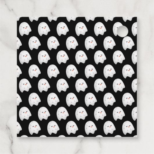 Halloweenfeest met spookhuis en spoken bedankjes labels (Achterkant)