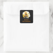 Halloweenfeest met spookhuis en spoken vierkante sticker (Tas)