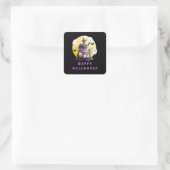 Halloweenfeest met spookhuis en spoken vierkante sticker (Tas)