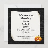 Halloweenfeest Neon Bord met Jack-o-lantern Kaart (Achterkant)