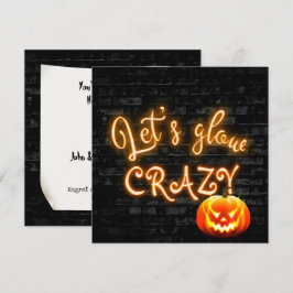 Halloweenfeest Neon Bord met Jack-o-lantern Kaart
