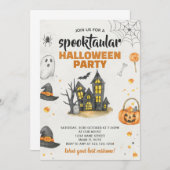 Halloweenfeest nodigt uit tot Trick or treat Kaart (Voorkant / Achterkant)