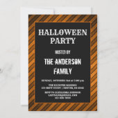 Halloweenfeest Oranje en zwarte heks Kaart (Achterkant)