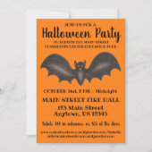 Halloweenfeest Oranje Zwarte Vleermuis Snoep of ee Kaart (Voorkant)