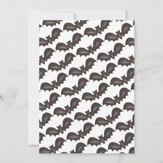 Halloweenfeest Oranje Zwarte Vleermuis Snoep of ee Kaart (Achterkant)