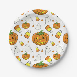 Halloweenfeest papieren borden bordje