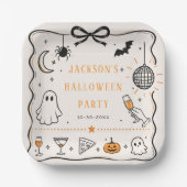 Halloweenfeest Papieren Bordje (Voorkant)