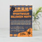 Halloweenfeest Pompoen Spin Spider Zwarte Kat Pixe Kaart (Staand voorkant)