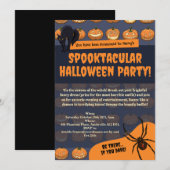 Halloweenfeest Pompoen Spin Spider Zwarte Kat Pixe Kaart (Voorkant / Achterkant)