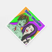 Halloweenfeest | Pop Art zombie Vampier  Servet (Hoek)